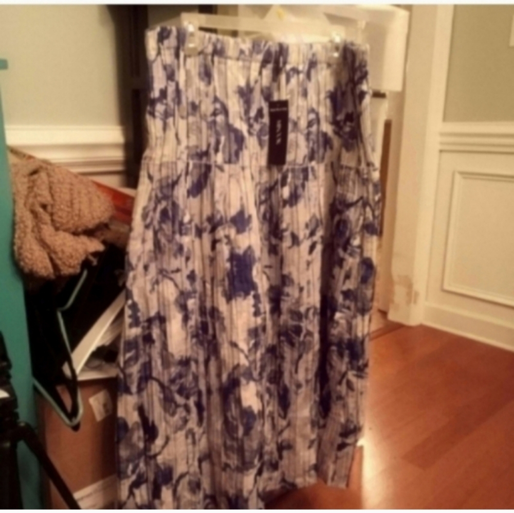 Missook NWT Maxi Skirt Floral Purple Gray Pearl Women's M Skirt Dressy Party
